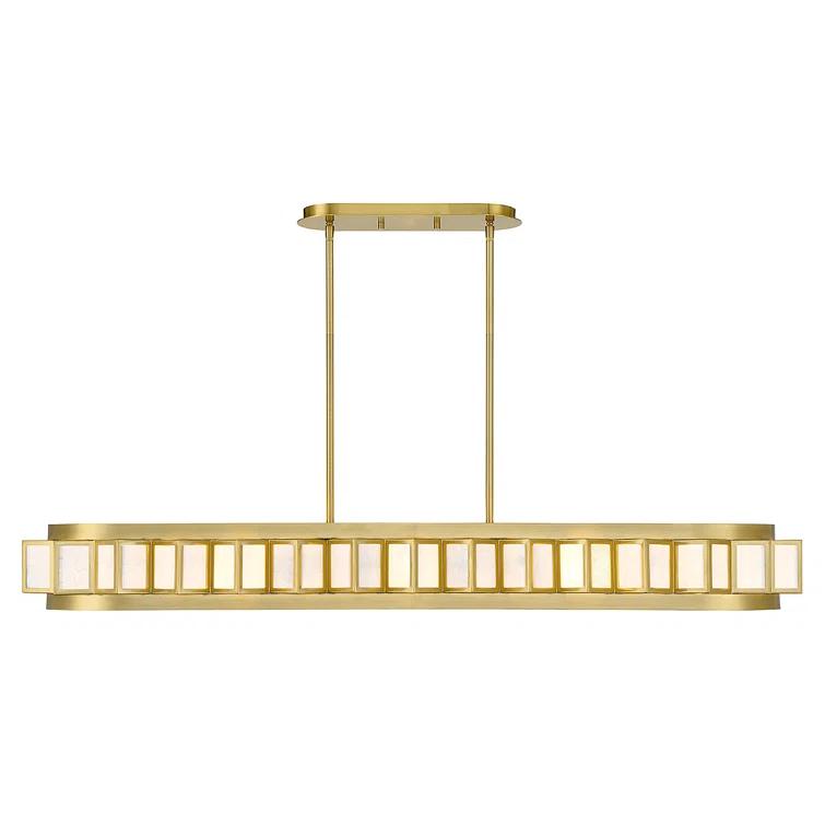Savoy House Gideon 8-Light Linear Chandelier in Warm Brass