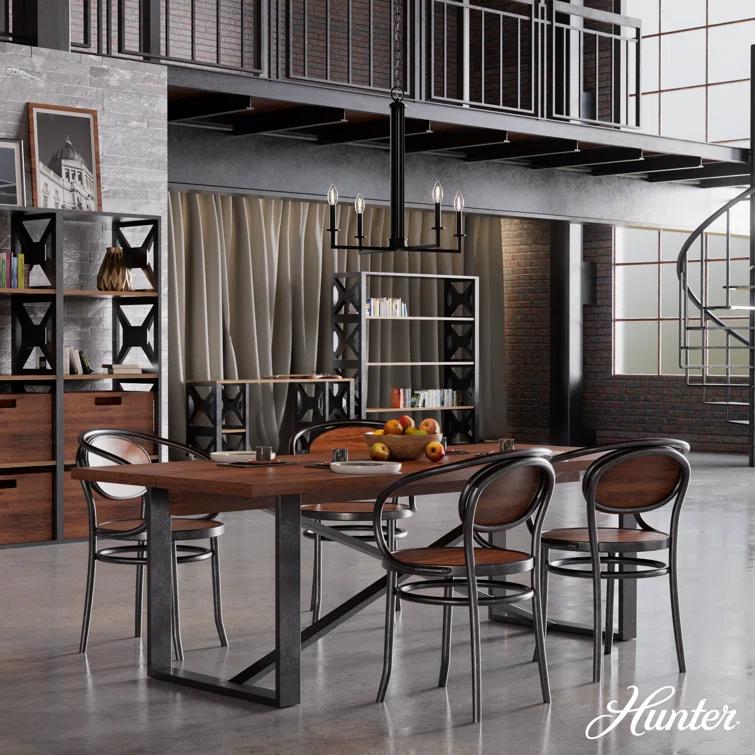 4 - Light Geometric Rectangle Chandelier