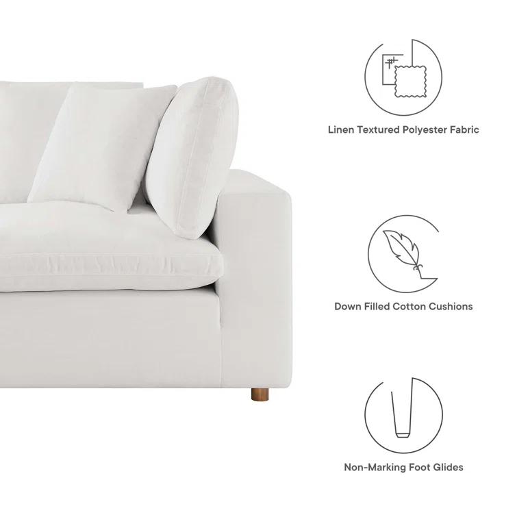 Modway Commix Down Filled Overstuffed 6 Piece Sectional Sofa Set
