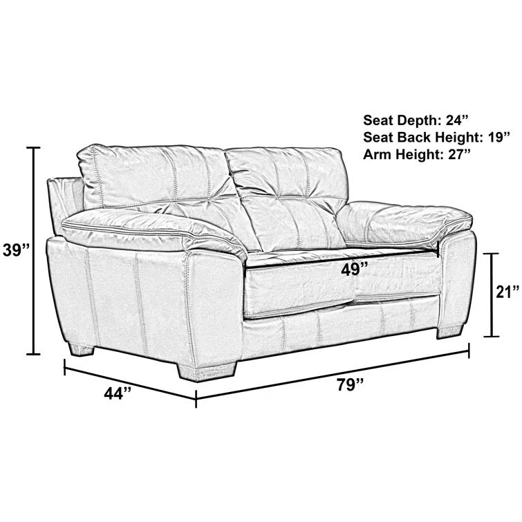 Peosta 79" Pillow Top Arm Loveseat with Reversible Cushions