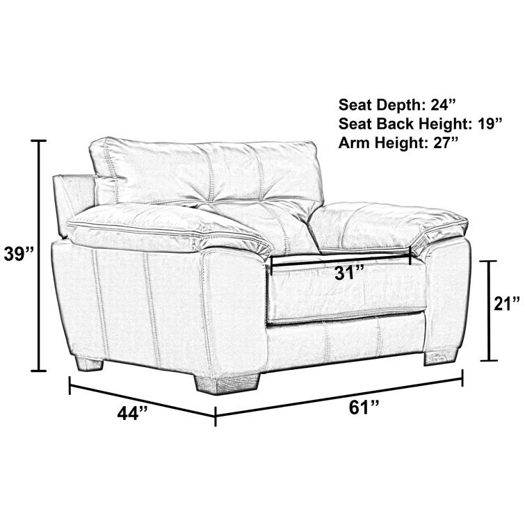 Peosta 61" Wide Tufted Polyester Chair and a Half