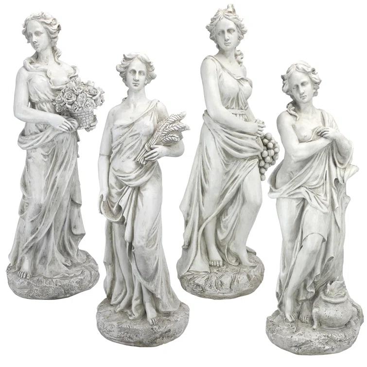 4 Piece Goddesses of the Four Seasons Statue Set