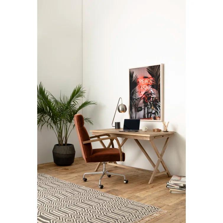 Masterson Velvet Swivel Desk Chair
