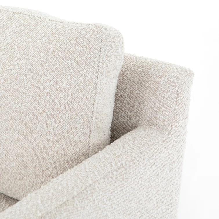 Vanna Contemporary Black Leather Armchair with Bronze-Finished Base