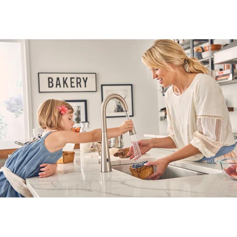 Moen Sleek MotionSense Wave Single Handle Pulldown Kitchen Faucet with Power Clean Technology