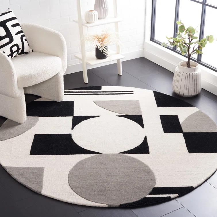 Rodeo Drive RD856 Hand Tufted Area Rug - Grey/Black - 3'x5' - Safavieh.