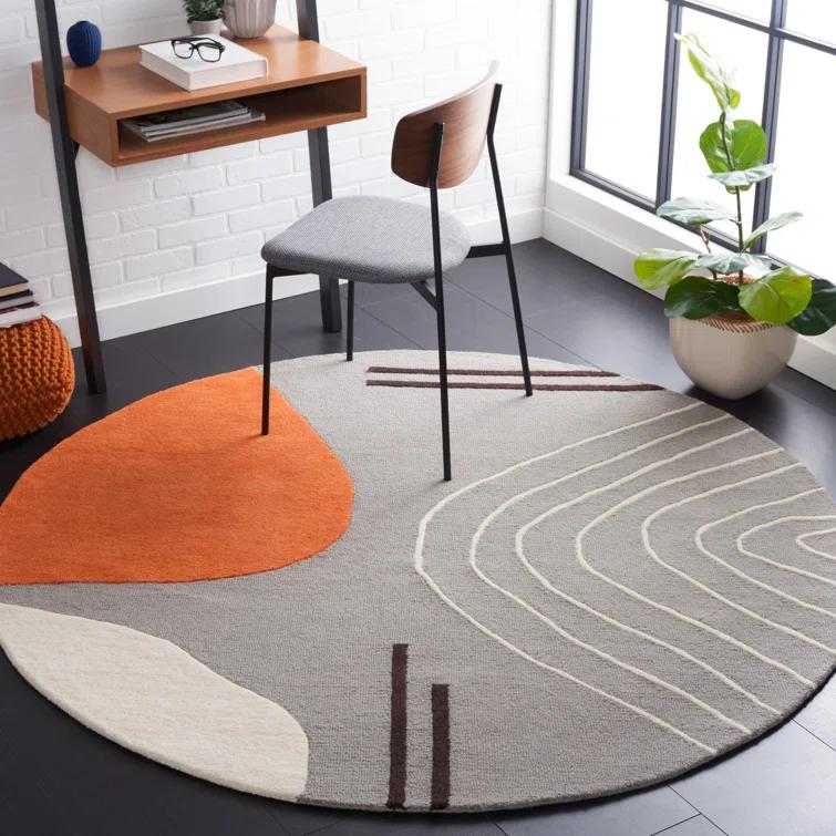 Rodeo Drive RD860 Hand Tufted Indoor Accent Rug - 2'3"x4' - Grey/Rust - Safavieh