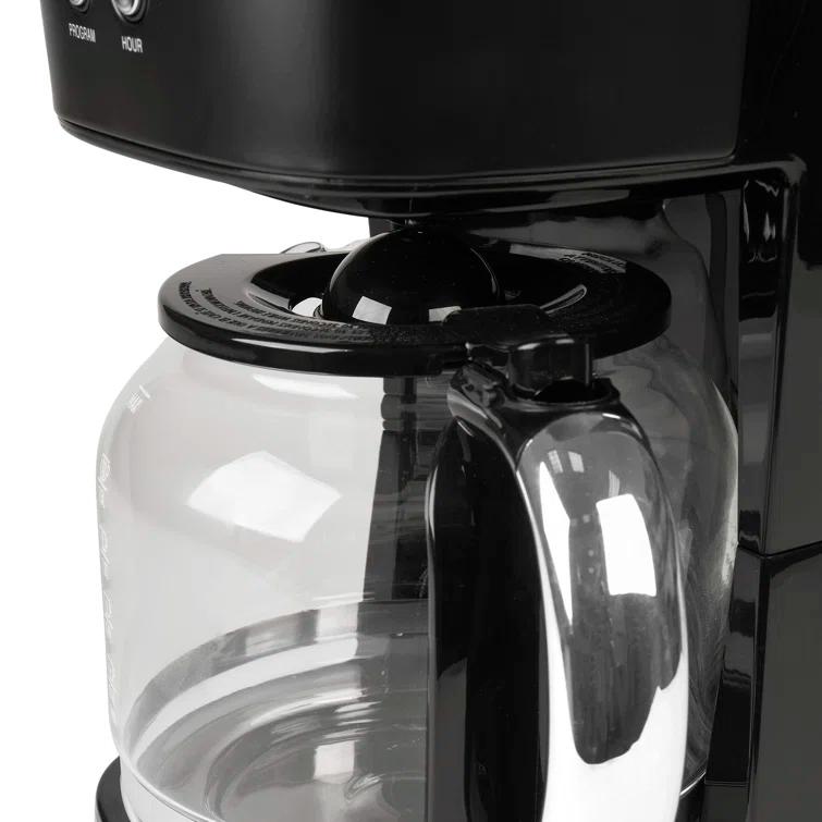 HADEN Heritage Black and Chrome 12-Cup Programmable Coffee Maker