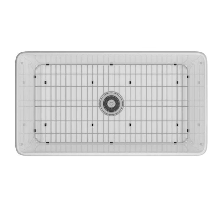 mondawe Farmhouse / Apron Single Bowl Fireclay Kitchen Sink KMSC0005-F33W