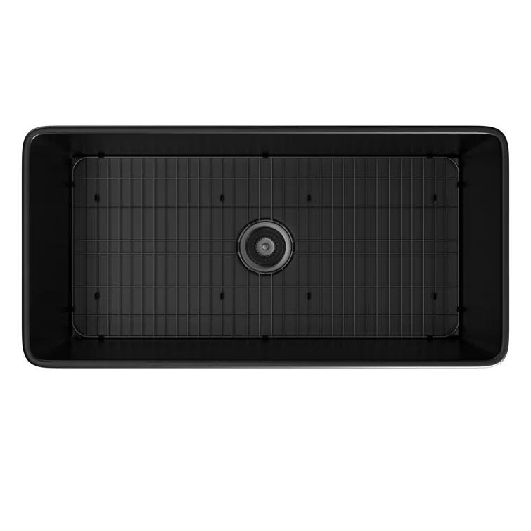 mondawe Farmhouse / Apron Single Bowl Fireclay Kitchen Sink KMSC0006-F36B