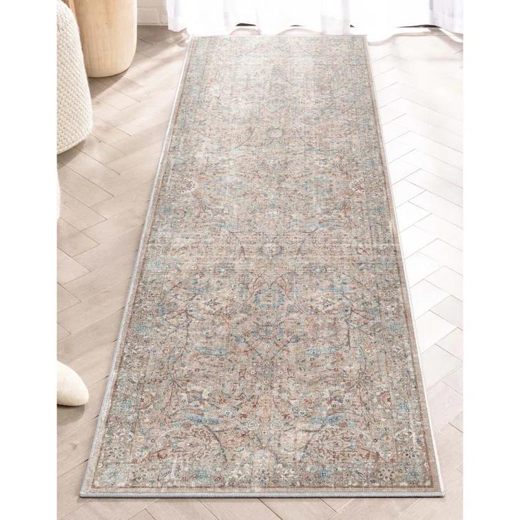Emilia Vintage Persian Floral Ivory Flat-Weave Rug