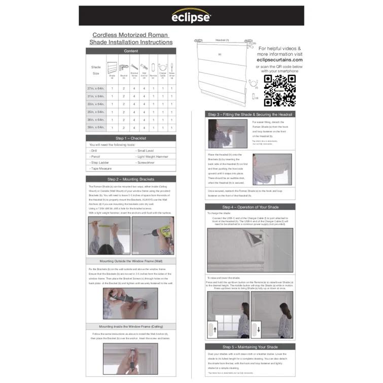 Eclipse Drewton Motorized Textured Roman Shade