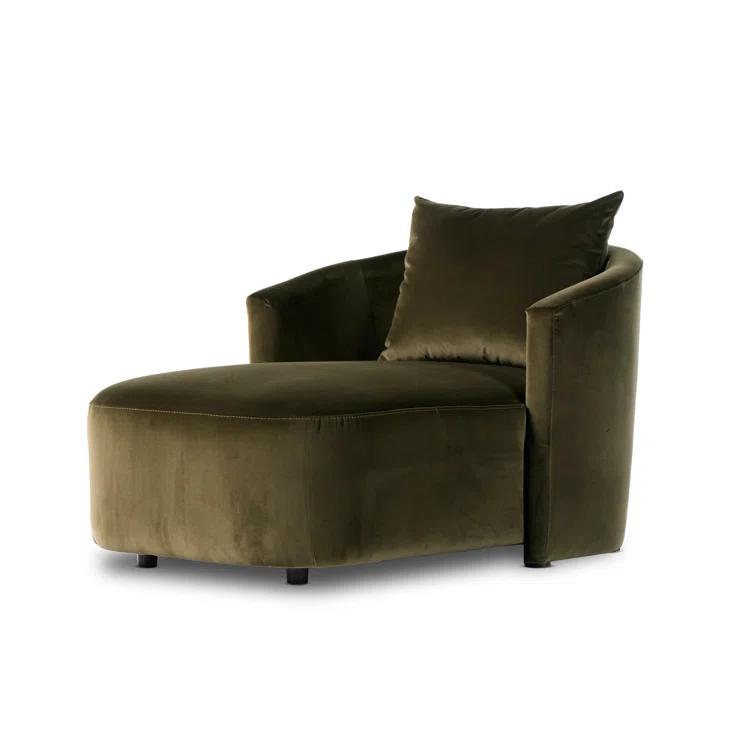 Surrey Olive Green Cotton and Polyester Swivel Chaise Lounge