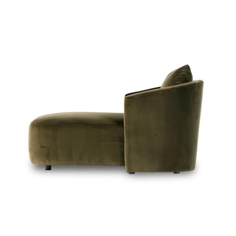 Surrey Olive Green Cotton and Polyester Swivel Chaise Lounge