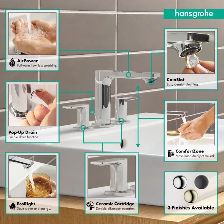 Rebris E Widespread Bathroom Faucet