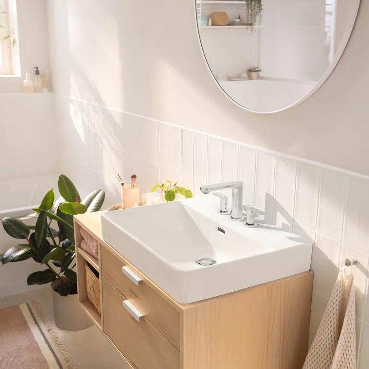 Rebris S Widespread Bathroom Faucet with Drain Assembly