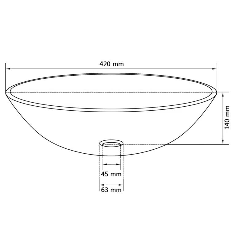 VidaXL Basin Round Wash Vanity Sink Small Countertop Basin Tempered Glass
