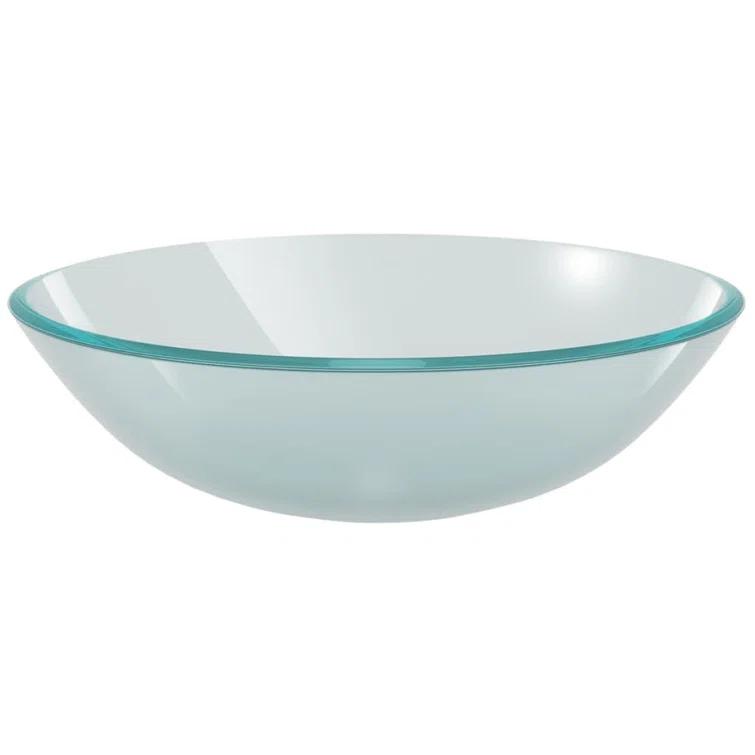 VidaXL 142230 VidaXL Basin Round Wash Vanity Sink Small Countertop Basin Tempered Glass