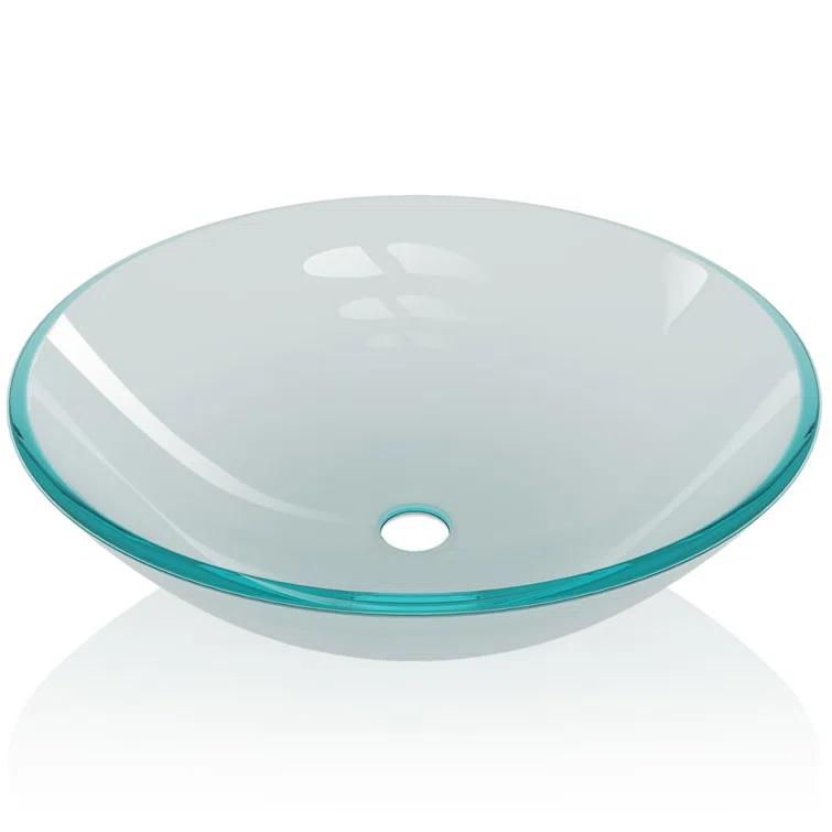 VidaXL 142230 VidaXL Basin Round Wash Vanity Sink Small Countertop Basin Tempered Glass