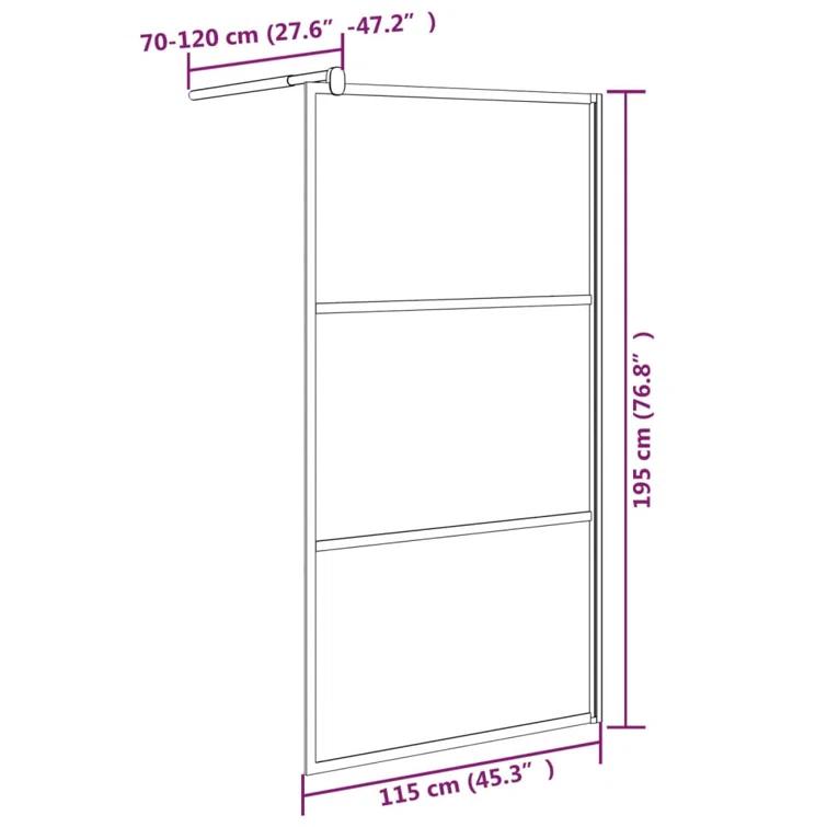 VidaXL Walk-in Shower Wall 45.3" x 76.8"