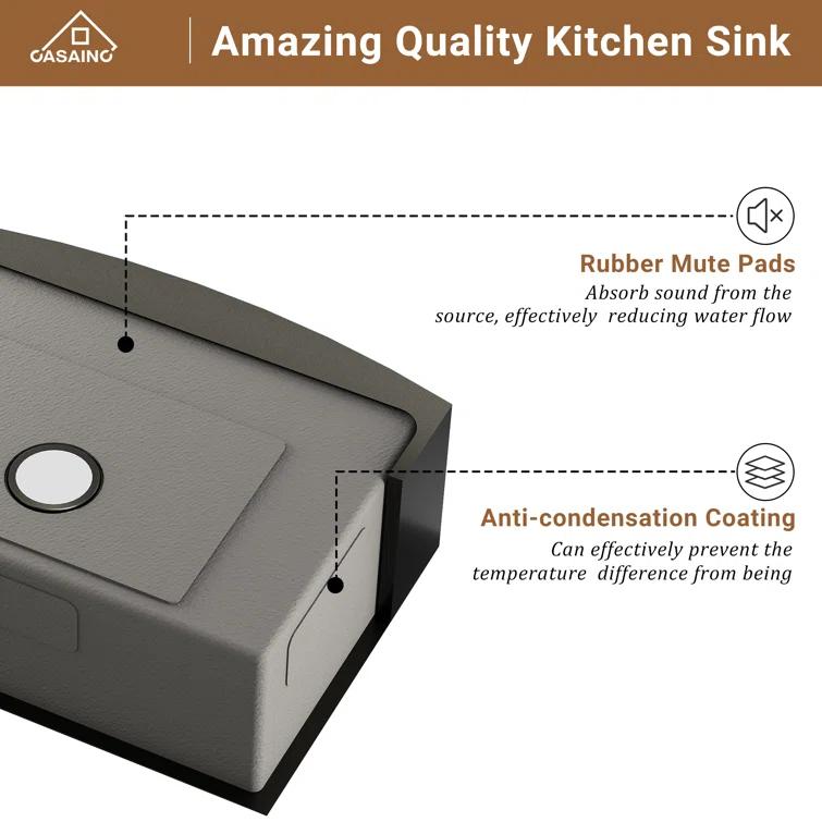 30" L x 22" W Apron Farmhouse Kitchen Sink with Faucet Included