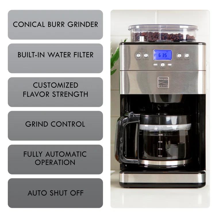 Kenmore Elite 12 Cup Programmable Grind And Brew Coffee Maker