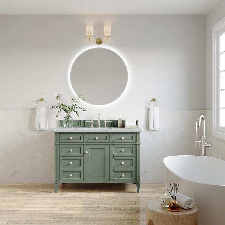 James Martin Vanities Brittany 48" Victory Blue Single Vanity w/ 3 CM Ethereal Noctis Quartz Top