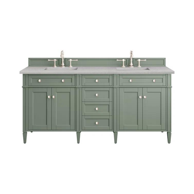 Smokey Celadon Green Double Vanity with Quartz Top