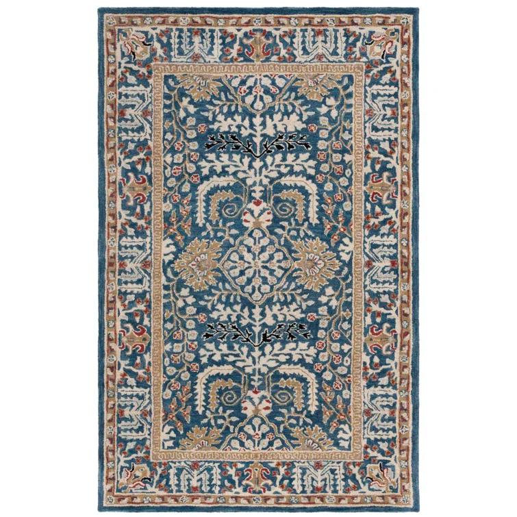 Antiquity AT64 Hand Tufted Area Rug - Dark Blue/Multi - 5'x8' - Safavieh.