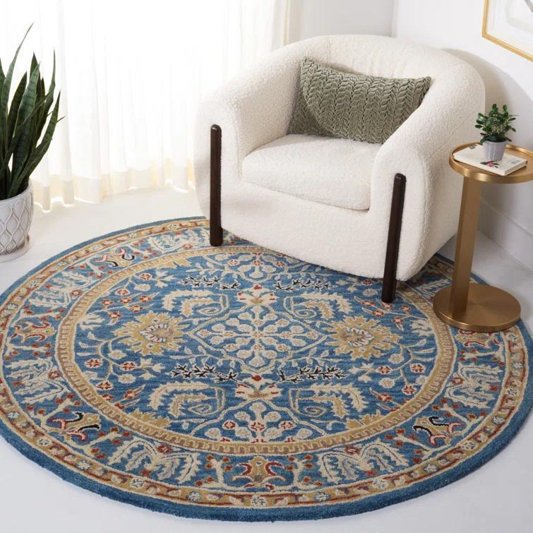 Antiquity AT64 Hand Tufted Accent Rug - Dark Blue/Multi - 2'3"x4' - Safavieh.