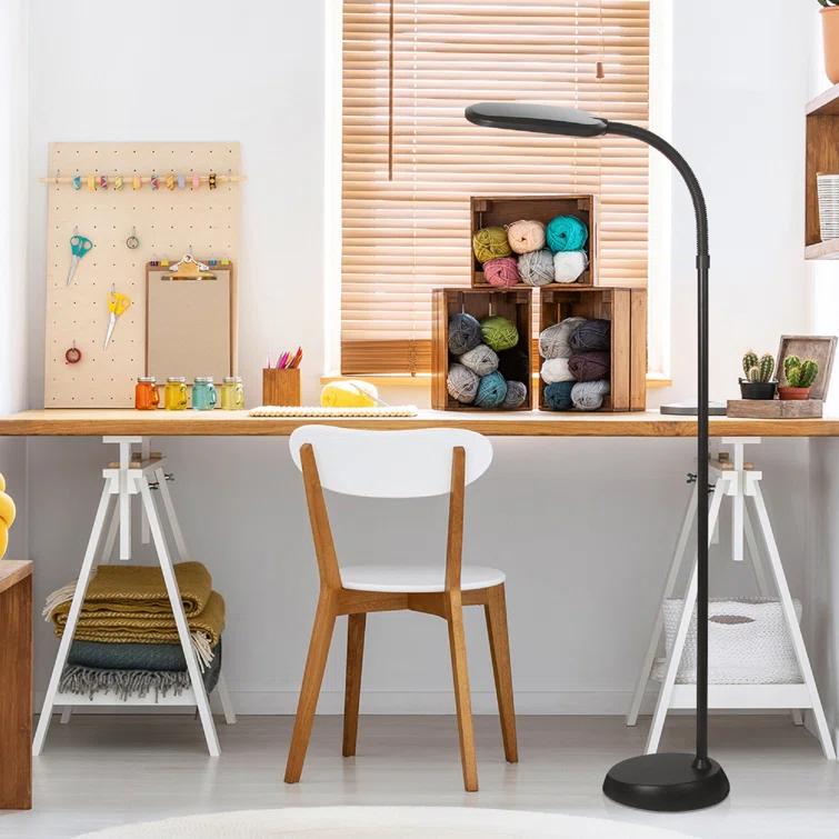 Brightech Litespan Slim 55 in. Industrial Dimmable LED Directional Task Floor Lamp