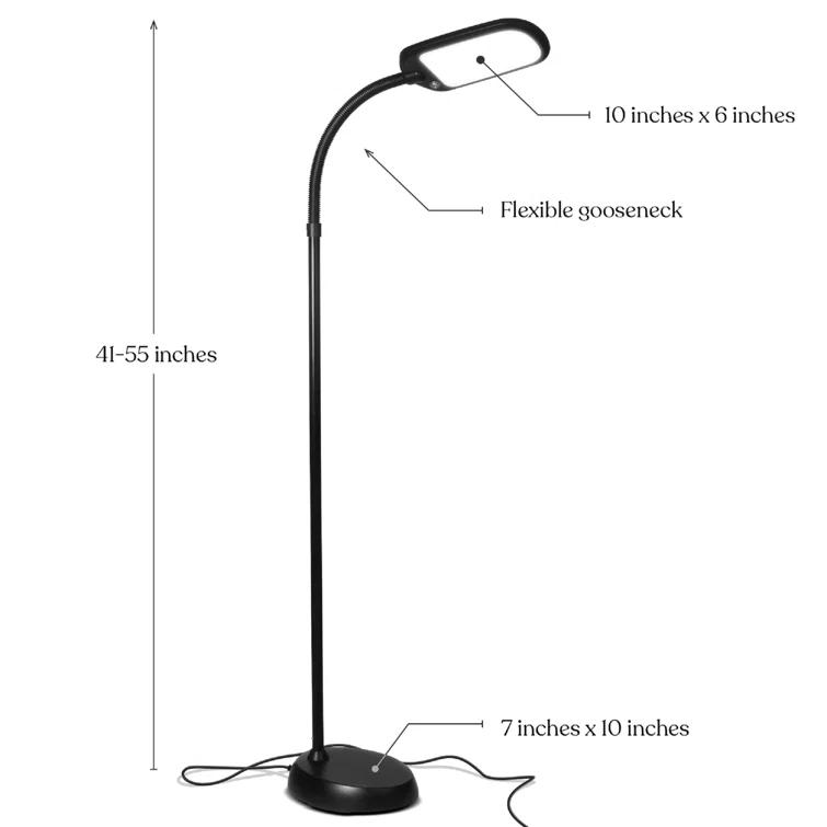 Brightech Litespan Slim 55 in. Industrial Dimmable LED Directional Task Floor Lamp