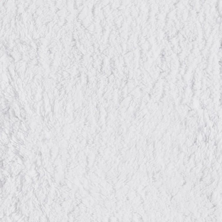 Large White Cotton Plush Bath Rug