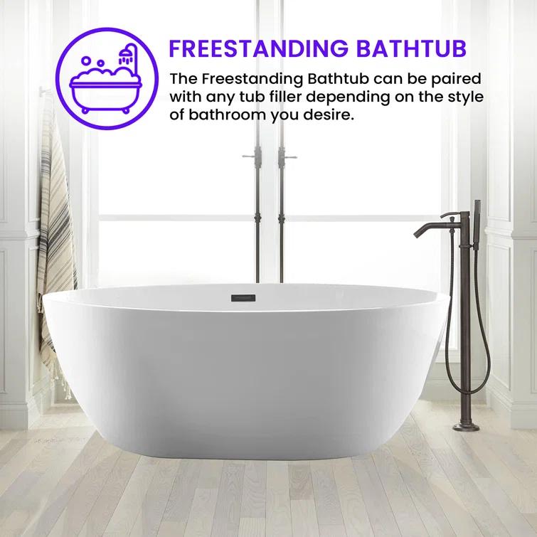 Freestanding Soaking Acrylic Bathtub
