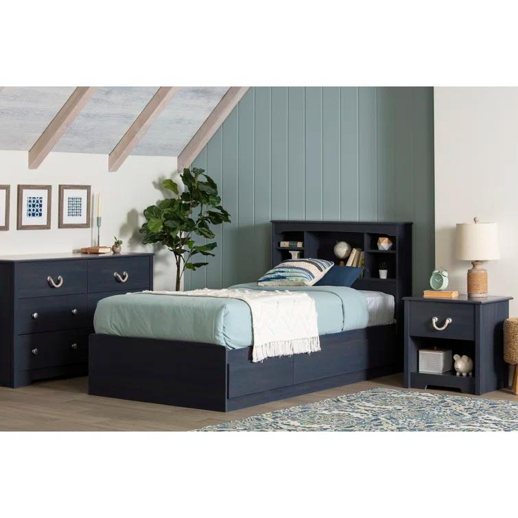 Aviron Twin 3 Drawer Mate's & Captain's Bed with Shelves by South Shore