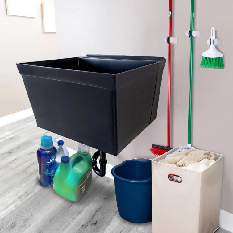 Utility-Sink 040 US3502BLK 23" L x 24" W Wall Mount Laundry Sink