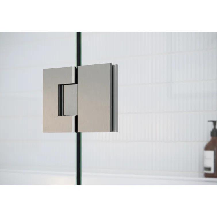 Halo 34 in. x 78 in. Frameless Glass Hinge Shower Door