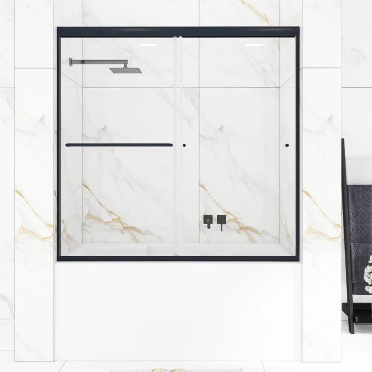 60" W x 58" H Double Sliding Framed Tub Door