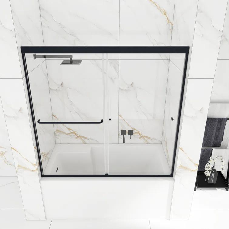 60" W x 58" H Double Sliding Framed Tub Door