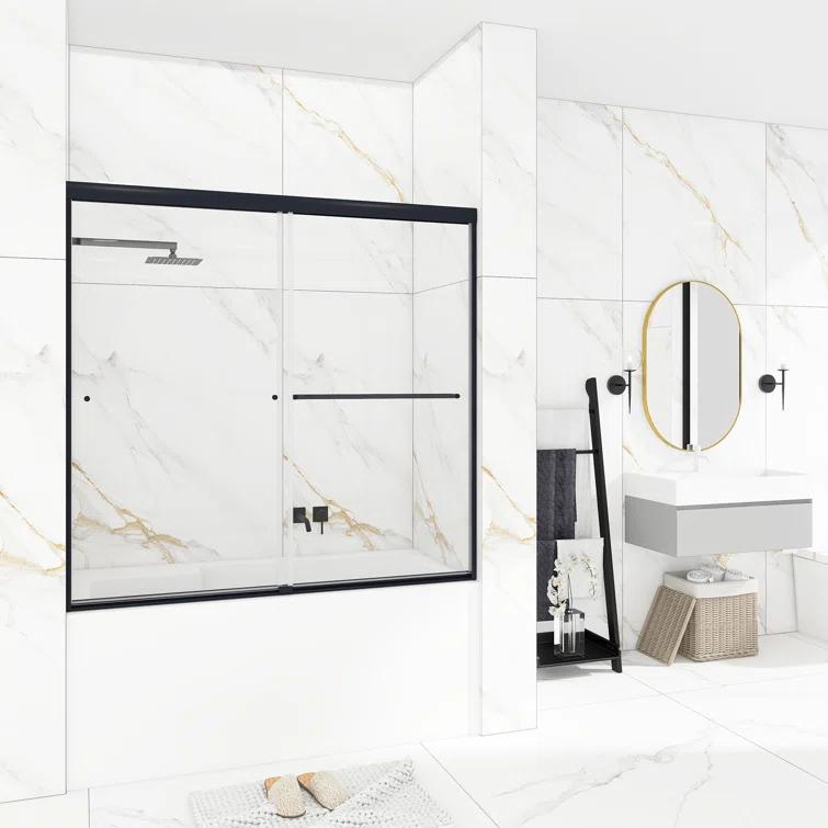 60" W x 58" H Double Sliding Framed Tub Door