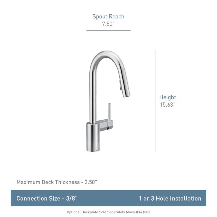 Moen Align One Handle Modern Kitchen Pulldown Faucet with Reflex and Power Clean Technology