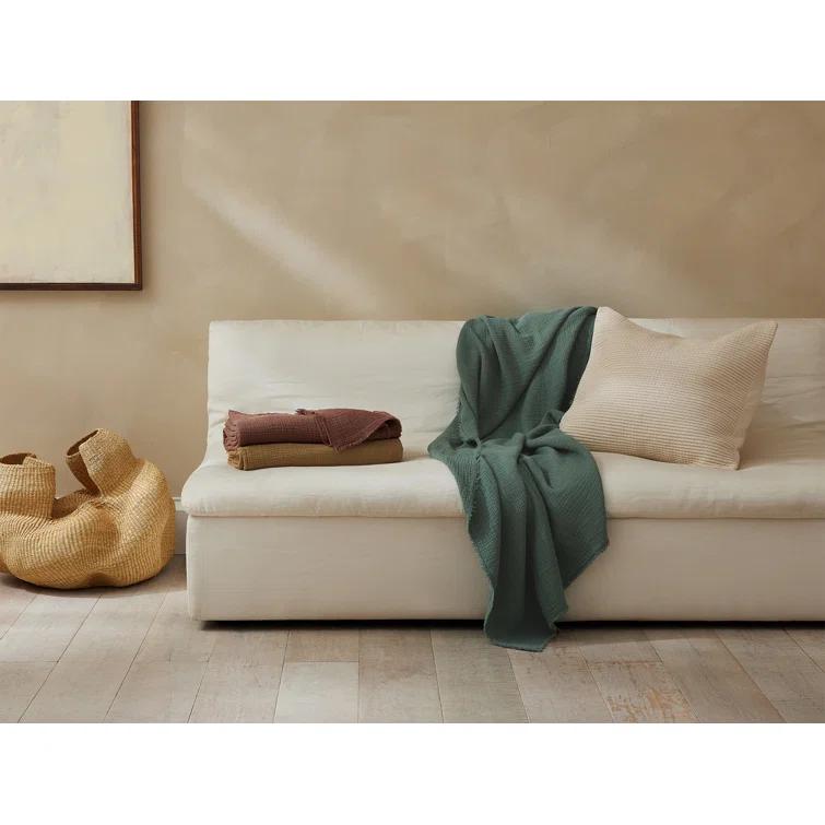 Coyuchi Topanga Matelasse Plain Weave / Muslin Throw Blanket