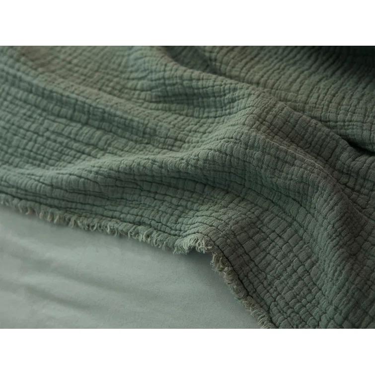 Coyuchi Topanga Matelasse Plain Weave / Muslin Throw Blanket