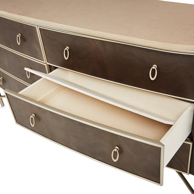 Villa Cherie Dresser and Mirror - Hazelnut