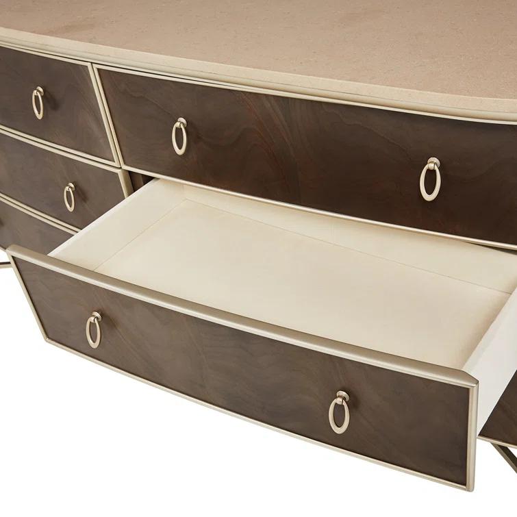 Villa Cherie Dresser and Mirror - Hazelnut