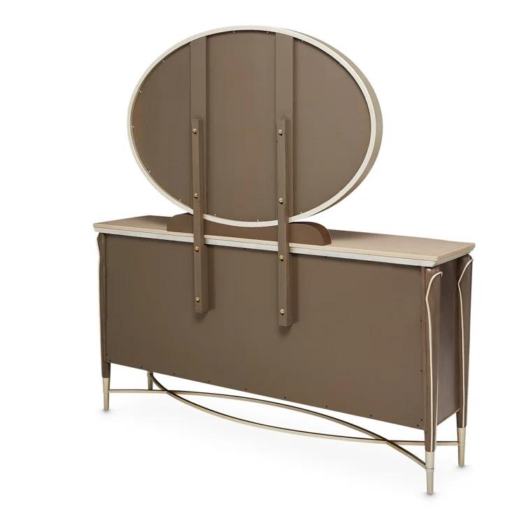 Villa Cherie Dresser and Mirror - Hazelnut