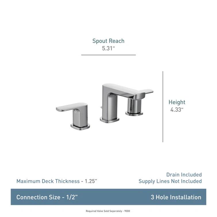 Rizon Widespread Bathroom Faucet with Drain Assembly