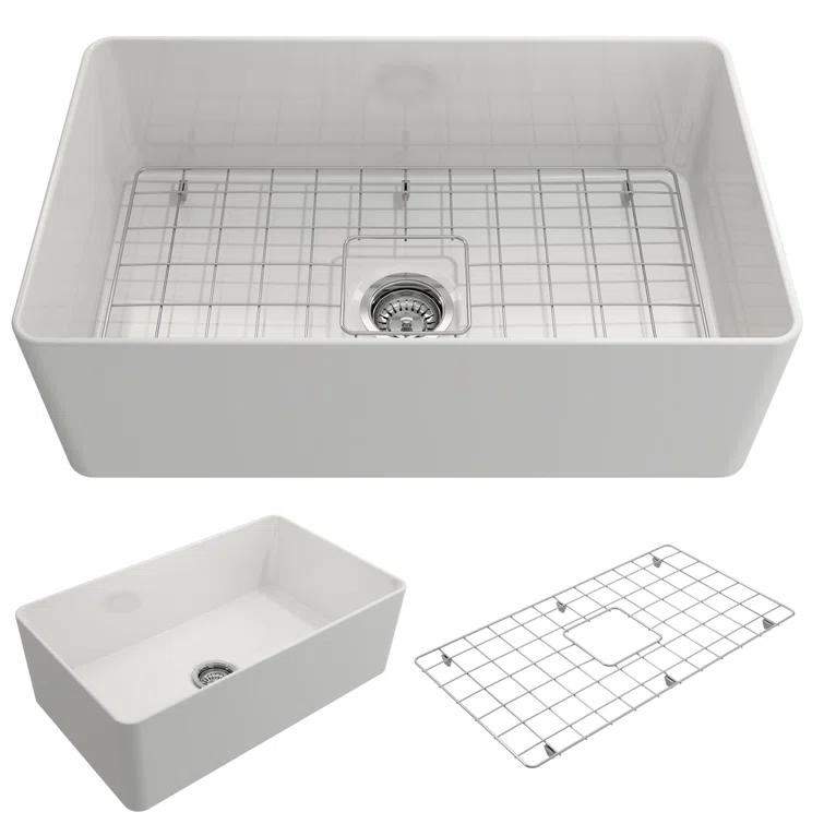 Aderci 30'' L Farmhouse Apron-Front Fireclay Kitchen Sink