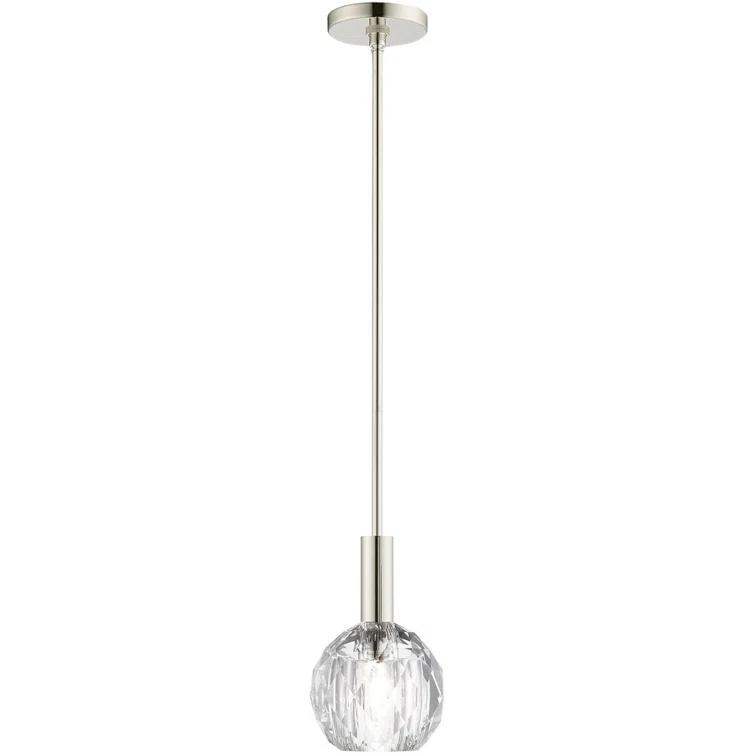 Lighting Lumens 1 - Light Single Globe Pendant with Crystal Accents | Wayfair