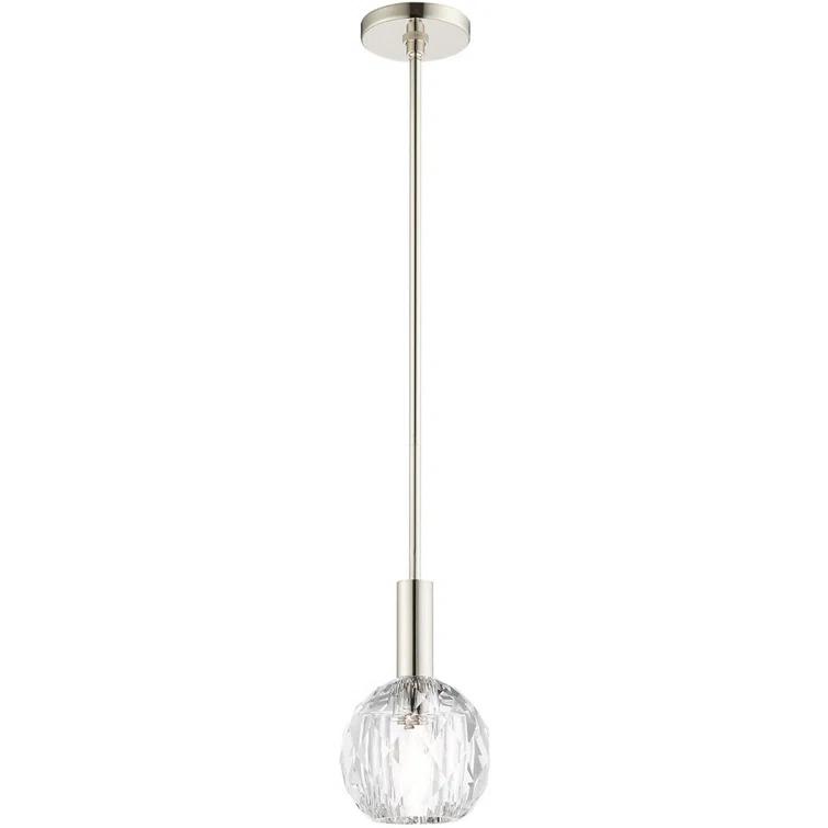 Lighting Lumens 1 - Light Single Globe Pendant with Crystal Accents | Wayfair
